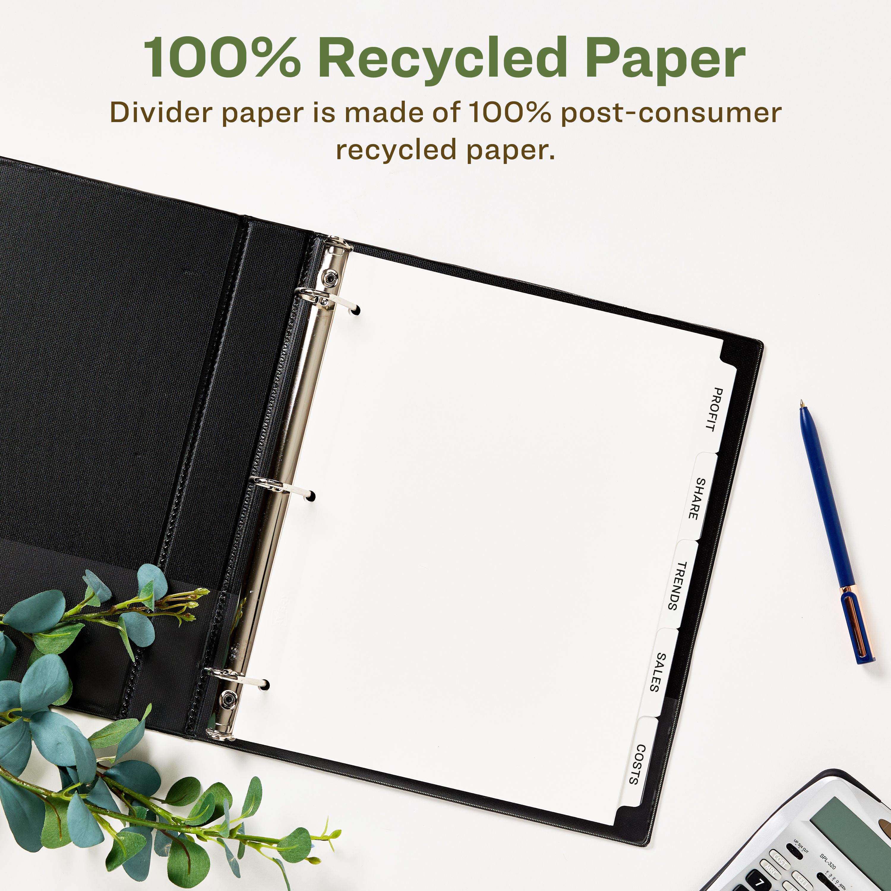 EcoFriendly Dividers, 5-Tab, Index Maker® 11580 | Avery